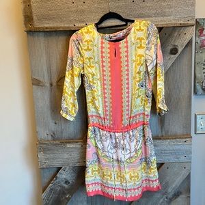 Multi design print dress
